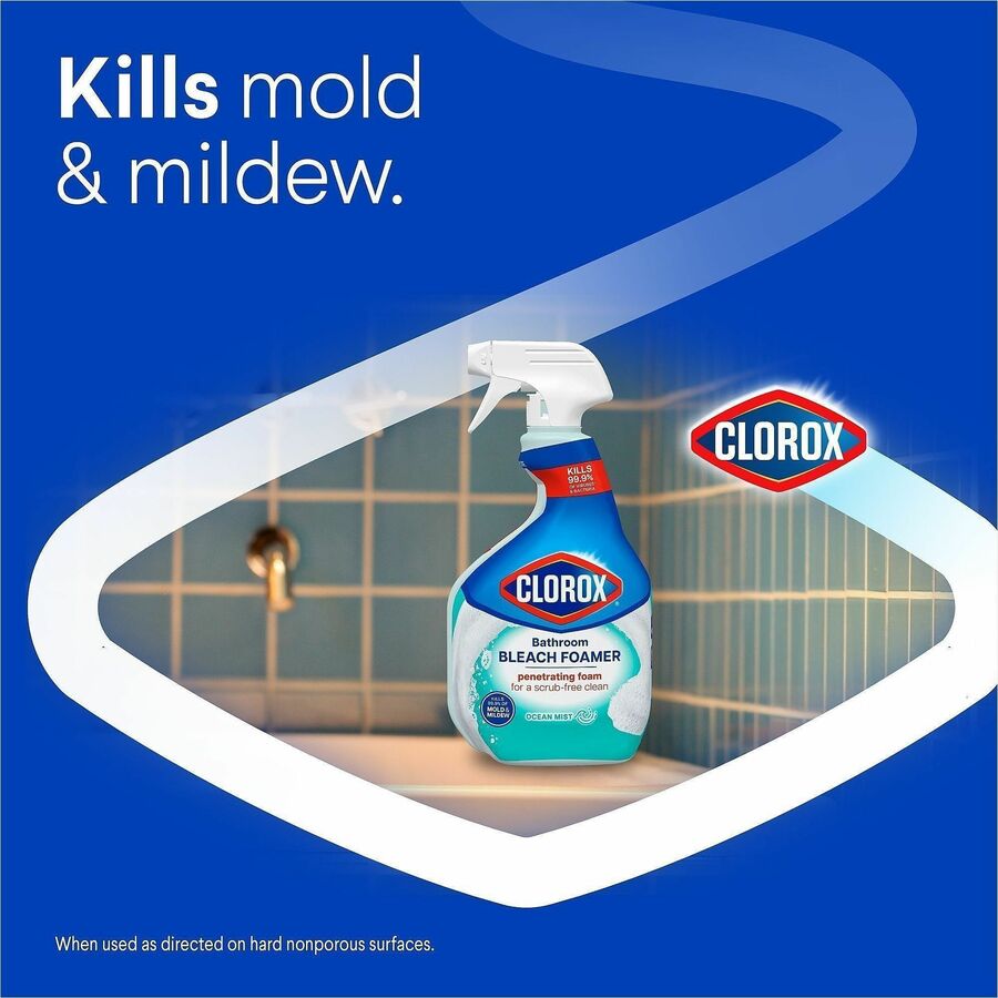 Clorox Disinfecting Bathroom Foamer with Bleach, 30 fl oz (0.9 quart), Ocean Mist Scent (CLO30614EA)