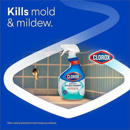 Clorox Disinfecting Bathroom Foamer with Bleach, 30 fl oz (0.9 quart), Ocean Mist Scent (CLO30614EA)