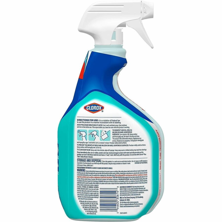 Clorox Disinfecting Bathroom Foamer with Bleach, 30 fl oz (0.9 quart), Ocean Mist Scent (CLO30614EA)