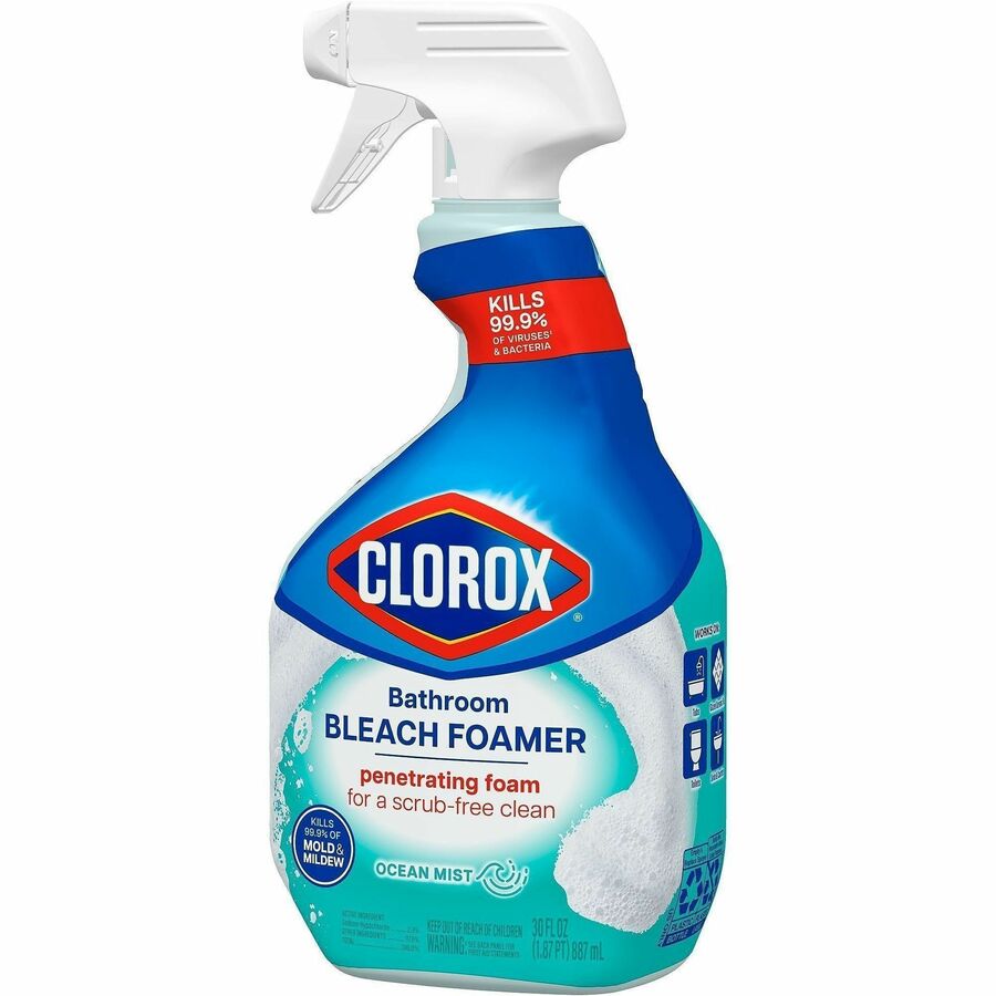 Clorox Disinfecting Bathroom Foamer with Bleach, 30 fl oz (0.9 quart), Ocean Mist Scent (CLO30614EA)