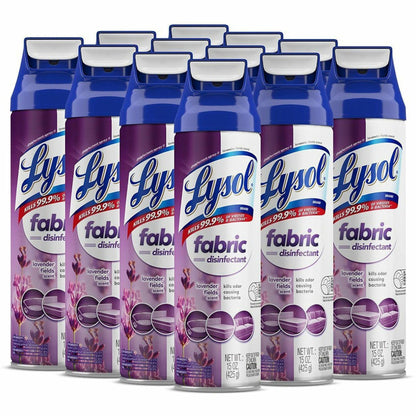 Lysol Fabric Disinfectant Spray, 15 fl oz, Lavender Fields Scent, 12/Carton (RAC94121CT)