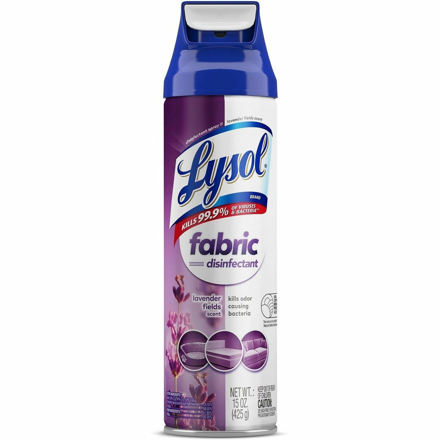 Lysol Fabric Disinfectant Spray, 15 fl oz, Lavender Fields Scent, 12/Carton (RAC94121CT)