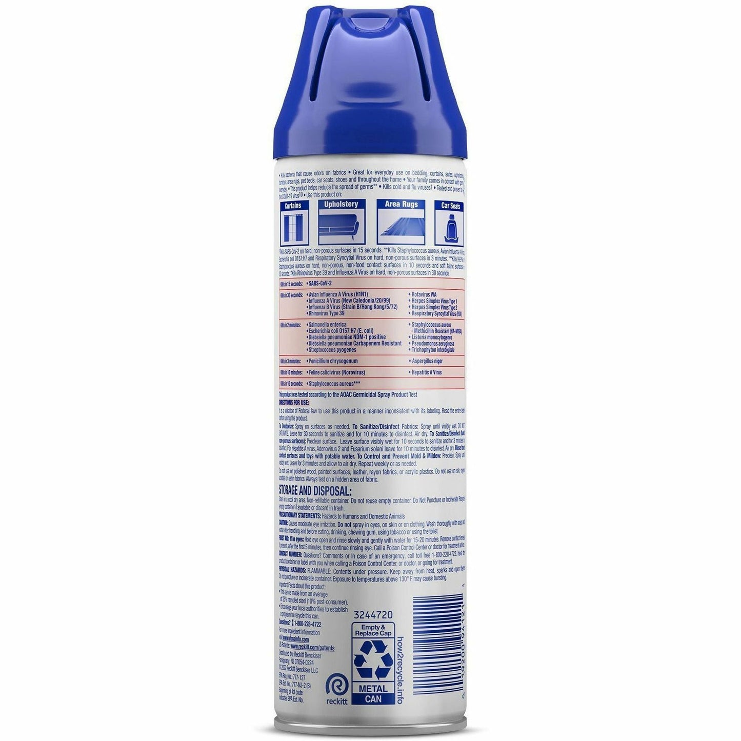 Lysol Fabric Disinfectant Spray, 15 fl oz, Lavender Fields Scent, 12/Carton (RAC94121CT)