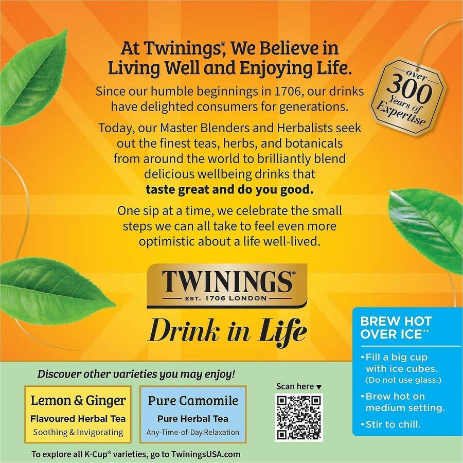 Twinings of London Pure Peppermint Herbal Tea K-Cup, 0.1 oz, 24/Box (TWG08760)