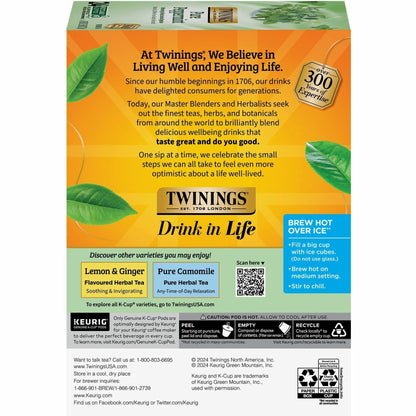 Twinings of London Pure Peppermint Herbal Tea K-Cup, 0.1 oz, 24/Box (TWG08760)