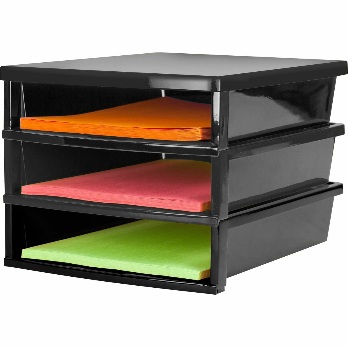 Storex Quick Stack Construction Paper Sorter, 500 x Sheet, 3 Compartments, 8.40" x 11.25" x 13" (STX61642U01C)