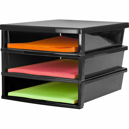 Storex Quick Stack Construction Paper Sorter, 500 x Sheet, 3 Compartments, 8.40" x 11.25" x 13" (STX61642U01C)