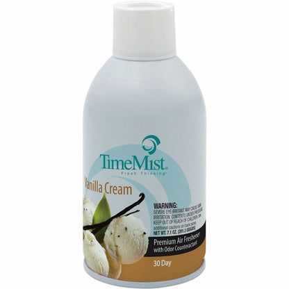 TimeMist Metered 30-Day Vanilla Cream Scent Refill, Spray, 6000 ft³, 5.3 fl oz (0.2 quart), Vanilla Cream (TMS1042737EA)