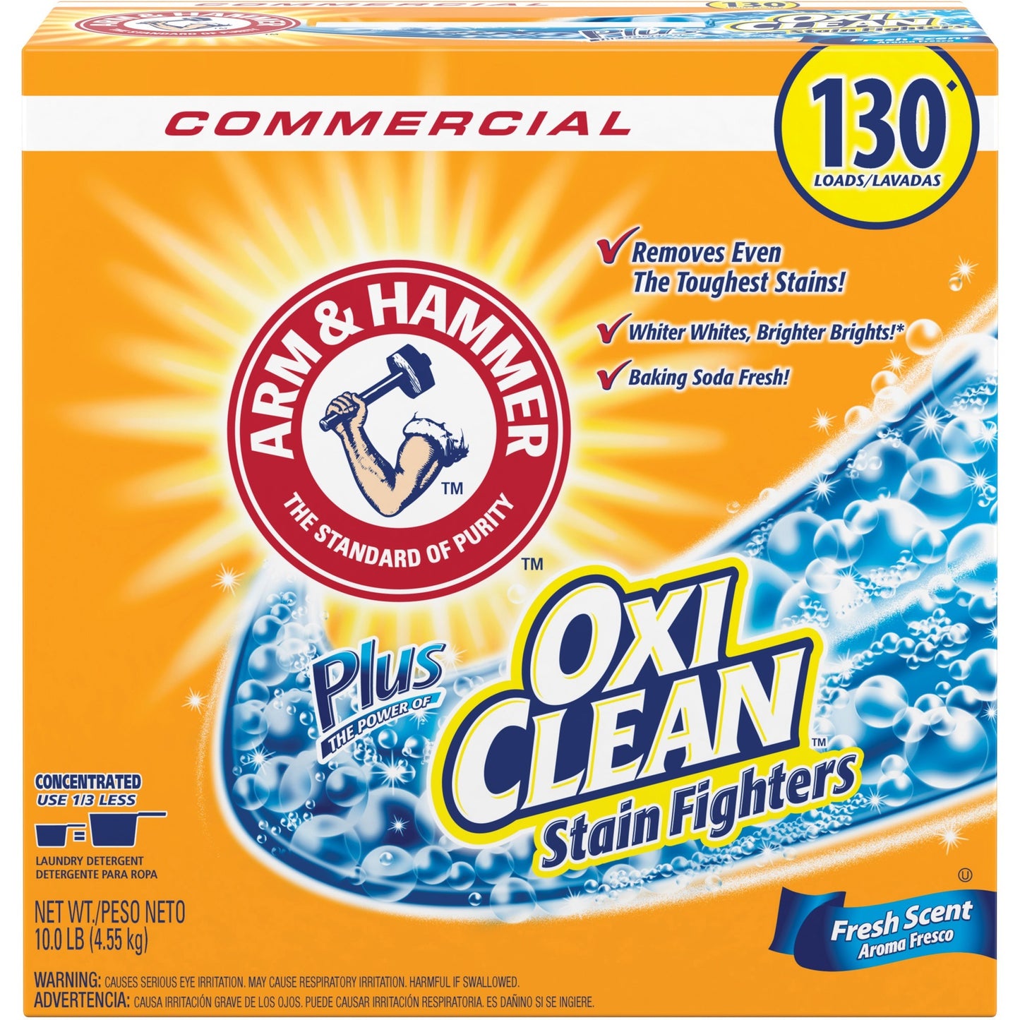 Arm & Hammer Powder Detergent plus OxiClean, 160 oz (10 lb) (CDC3320000108EA)