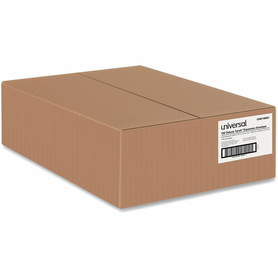 Universal Envelope, Catalog, #15 1/2, 18 lb, Self Adhesive, White, Tyvek, 100/Carton (UNV19001)