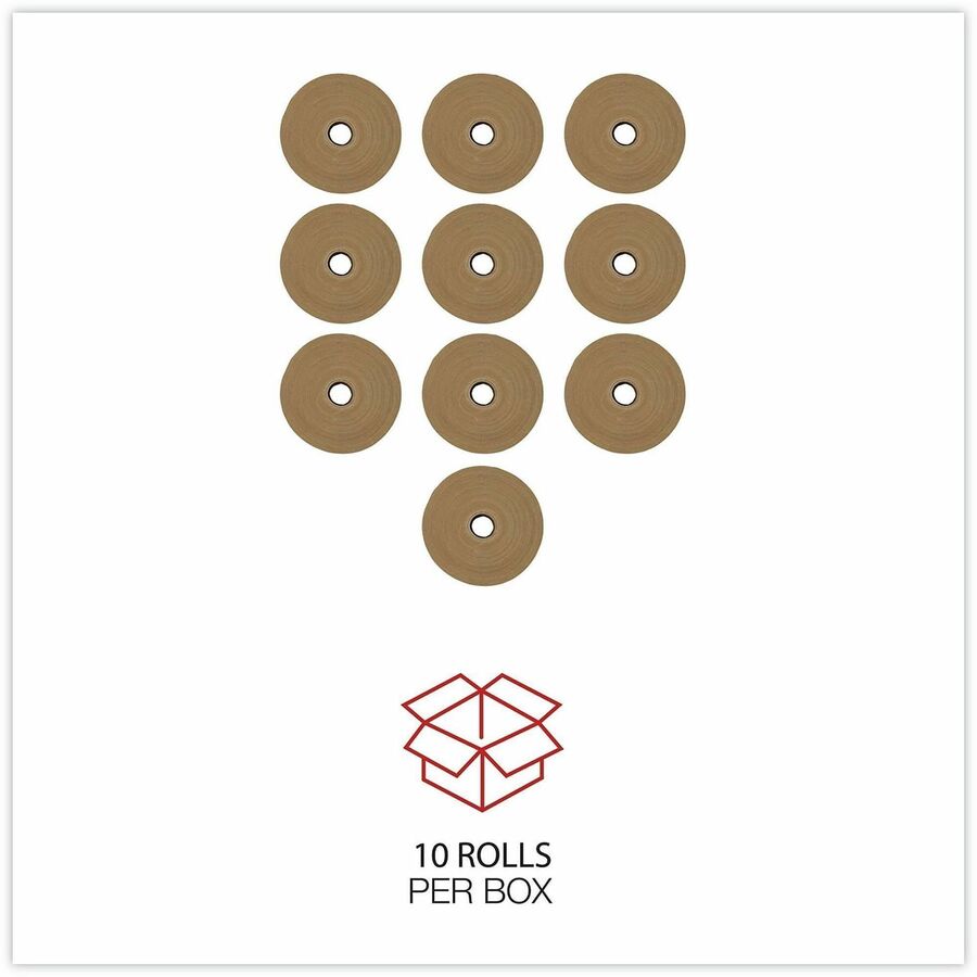 Universal Packaging Tape, 150 yd Length x 3" x 5 mil Thickness, 3" Core, Brown, Kraft/Glass Fiber Backing, 10/Carton (UNV44HD007)