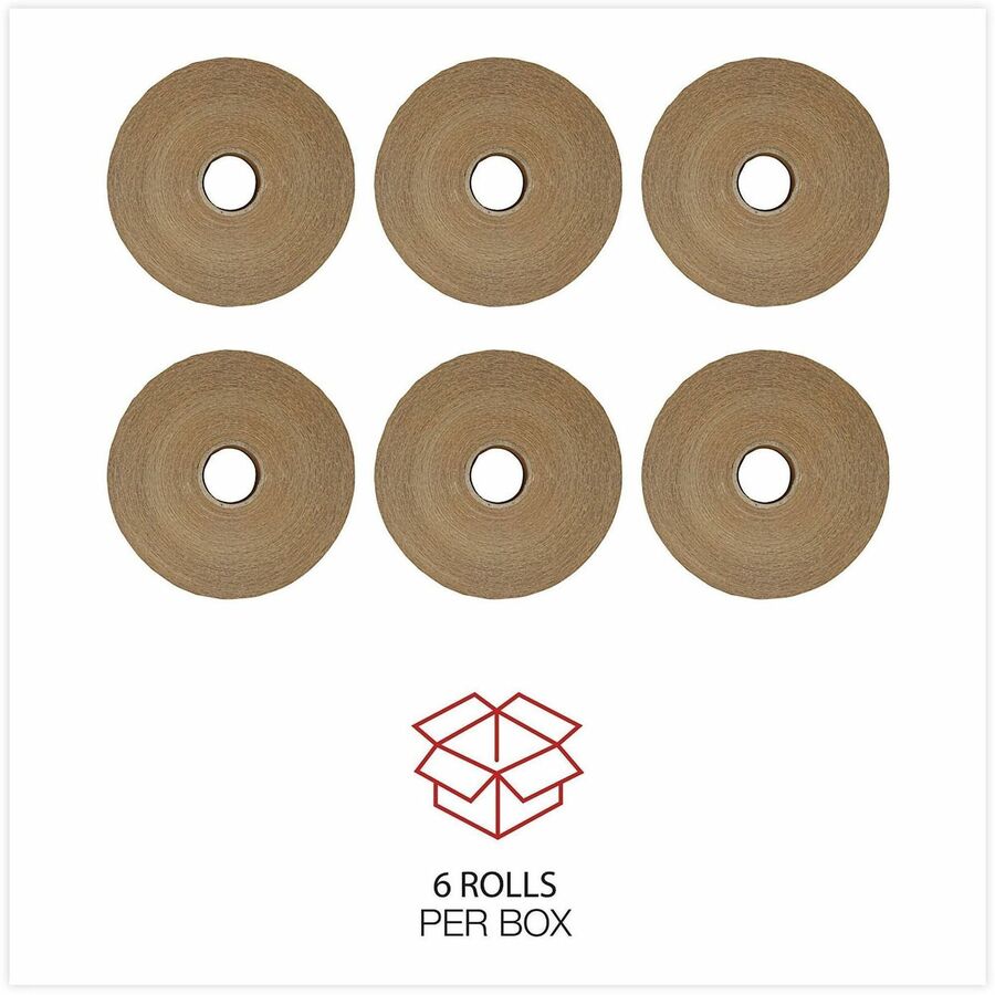 Universal Packaging Tape, 125 yd Length x 3" x 5 mil Thickness, 3" Core, Brown, Kraft/Glass Fiber Backing, 8/Carton (UNV7300)