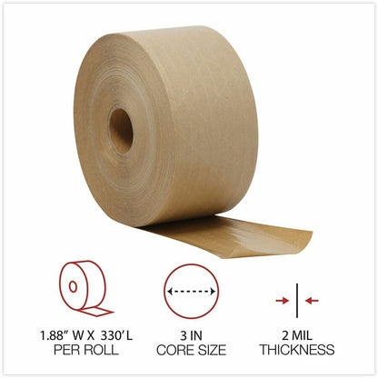 Universal Packaging Tape, 125 yd Length x 3" x 5 mil Thickness, 3" Core, Brown, Kraft/Glass Fiber Backing, 8/Carton (UNV7300)
