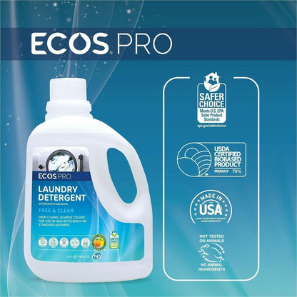 ECOS PRO Free & Clear Liquid Laundry Detergent, 170 fl oz, 2/Carton (EOPPL937102)
