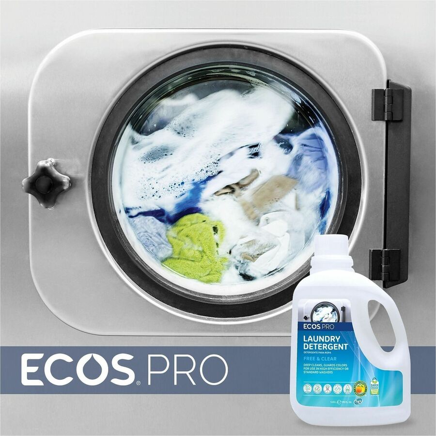 ECOS PRO Free & Clear Liquid Laundry Detergent, 170 fl oz, 2/Carton (EOPPL937102)