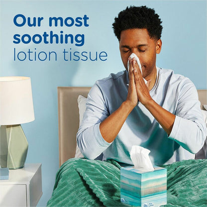 Puffs Plus Lotion Facial Tissue, 2 Ply, 8.20" x 8.40", White, 124/Box, 6/Pack (PGC39383PK)