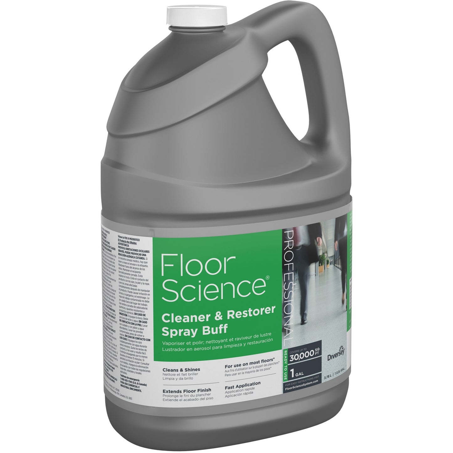 Diversey Floor Science Cleaner Spray Buff, Ready-To-Use, 128 fl oz (4 quart), Characteristic Scent (DVOCBD540458EA)