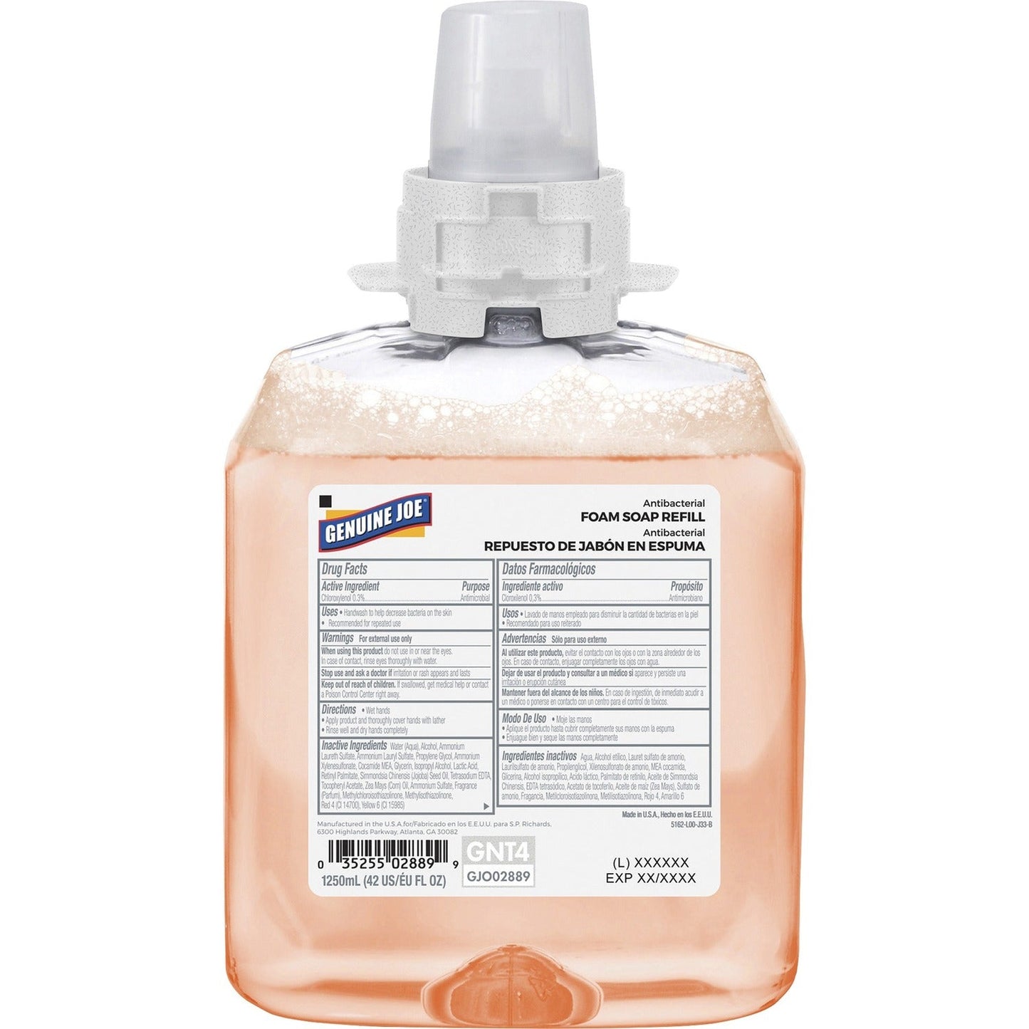 genuine-joe-antibacterial-foam-soap-refill-orange-blossom-scent-42-3-fl-oz-1250-ml-bacteria-remover-orange-1-each-num-gjo02889_1