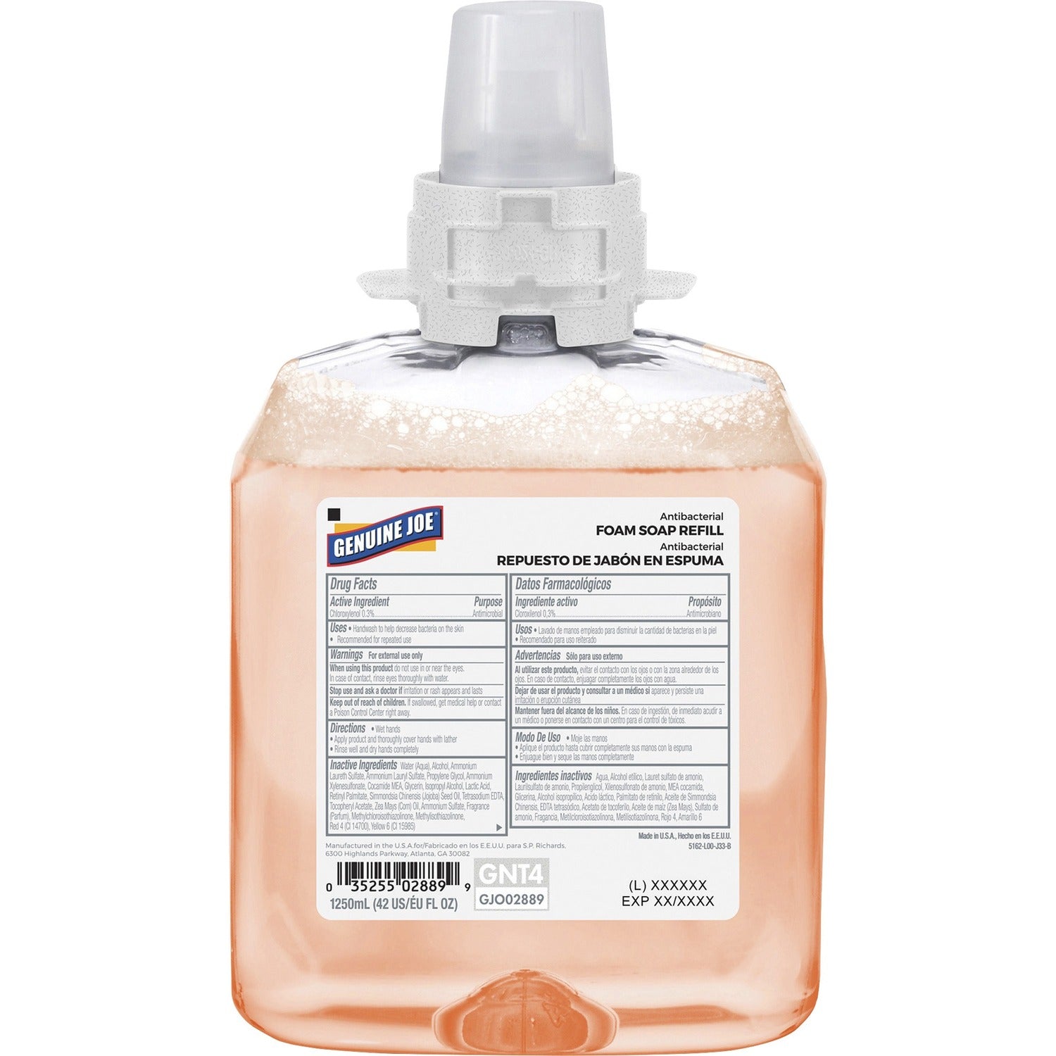 genuine-joe-antibacterial-foam-soap-refill-orange-blossom-scent-42-3-fl-oz-1250-ml-bacteria-remover-orange-1-each-num-gjo02889_1