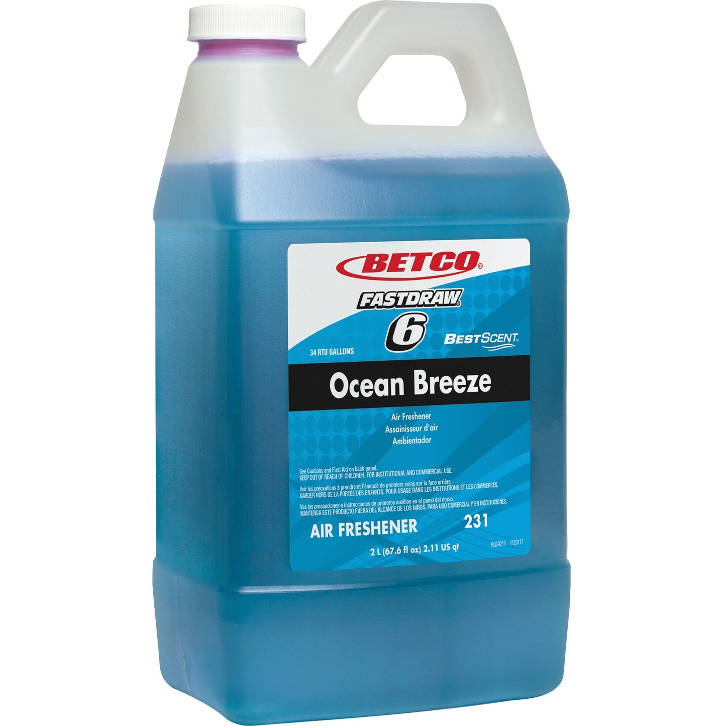 Betco Best Scent FastDraw 6 Ocean Breeze Deodorizer, 67.6 oz (BET2314700EA)