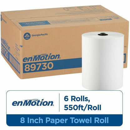 enMotion 1-Ply Paper Towel Rolls, EPA, 8-1/4" x 550', 1 3/4" Core, 6/Carton (GPC89730)
