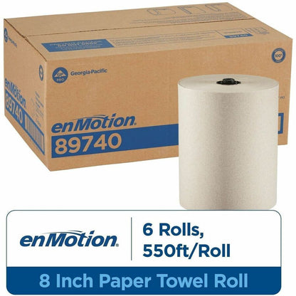 enMotion Flex Recycled Paper Towel Rolls, 550 Sheets/Roll, Brown, 6/Carton (GPC89740)