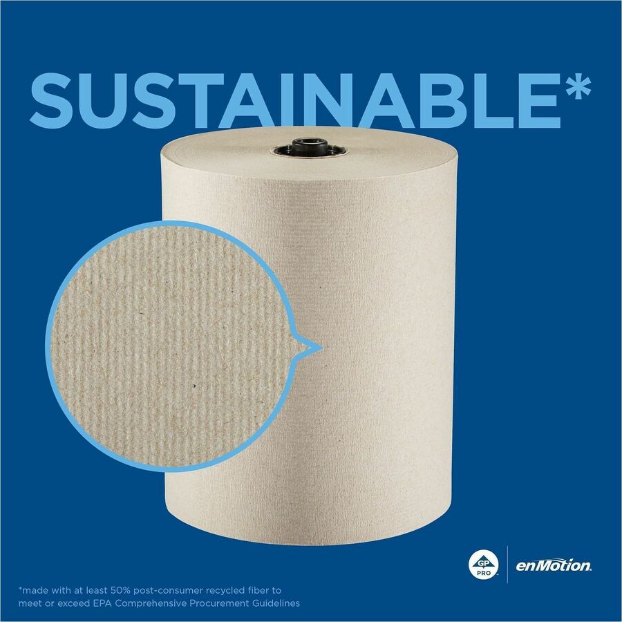 enMotion Flex Recycled Paper Towel Rolls, 550 Sheets/Roll, Brown, 6/Carton (GPC89740)