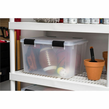 IRIS Weathertight Storage Box, 46 Quarts, 11 4/5"H x 15 4/5"W x 19 7/10"D, Clear, 40 lb, 11.65 gal, Latch Closure (IRS110450)