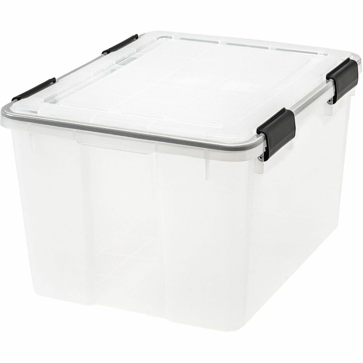 IRIS Weathertight Storage Box, 46 Quarts, 11 4/5"H x 15 4/5"W x 19 7/10"D, Clear, 40 lb, 11.65 gal, Latch Closure (IRS110450)