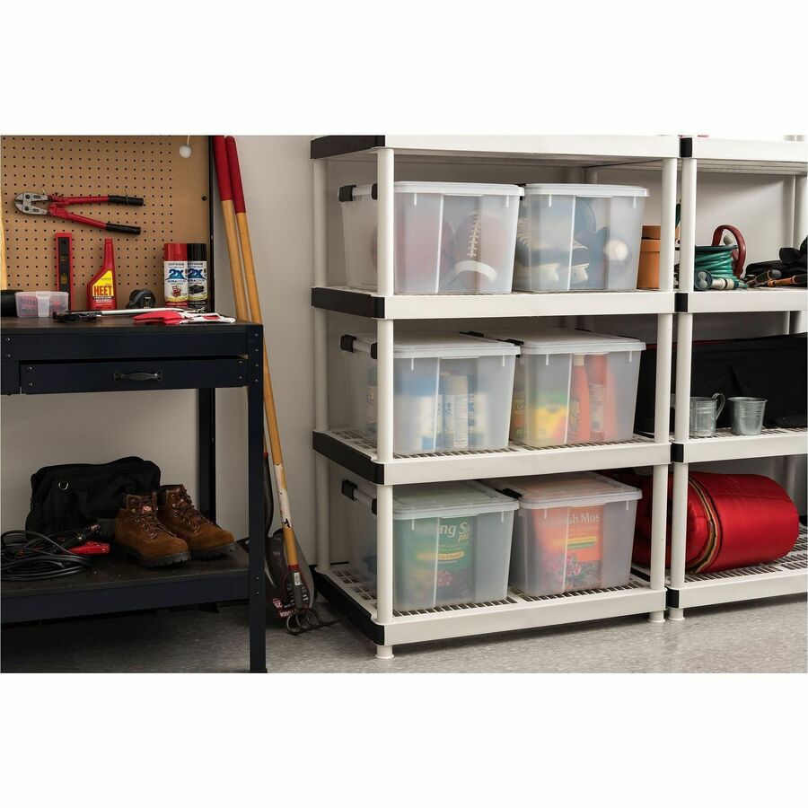 IRIS Weathertight Storage Box, 46 Quarts, 11 4/5"H x 15 4/5"W x 19 7/10"D, Clear, 40 lb, 11.65 gal, Latch Closure (IRS110450)