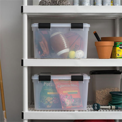 IRIS Weathertight Storage Box, 46 Quarts, 11 4/5"H x 15 4/5"W x 19 7/10"D, Clear, 40 lb, 11.65 gal, Latch Closure (IRS110450)