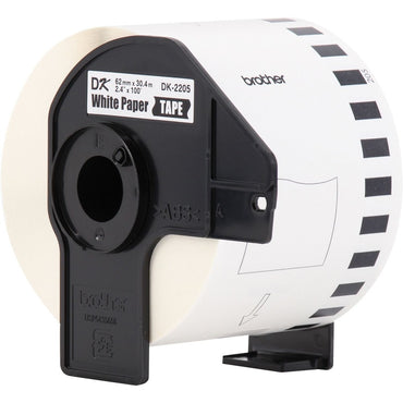 Brother Continuous Paper Label Tape, 2.4" x 100 ft, White, 24 Rolls/Pack (BRTDK220524PK)