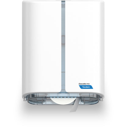 Cascades PRO Tandem Jumbo Toilet Paper Dispenser, 1 x Roll, 13.8" x 10.8" x 5.6", White (CSDC383)