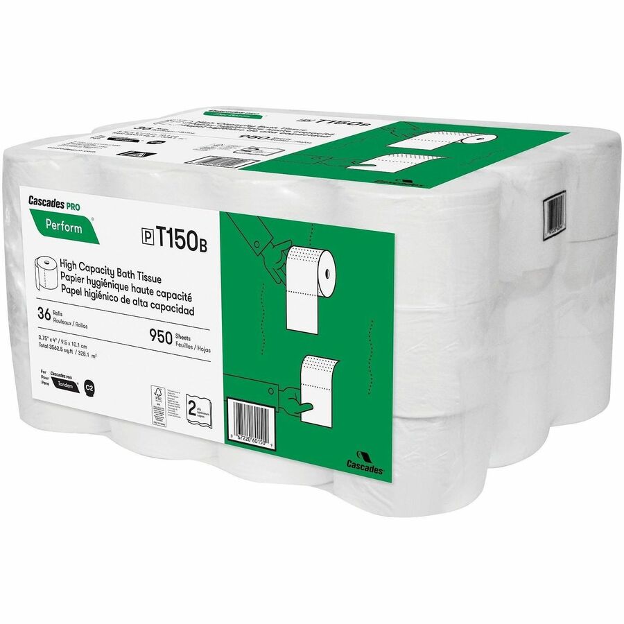 Cascades PRO Tandem Bathroom Tissue, 2 Ply, 950 Sheets/Roll, 1 1/10" Core, 36/Carton (CSDT150)