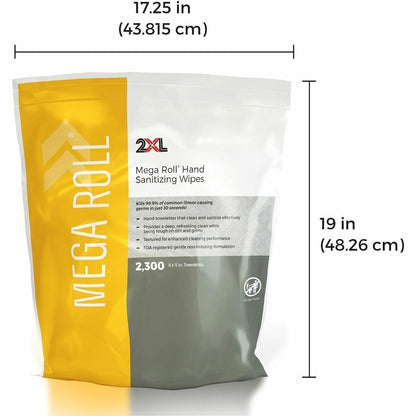 2XL Mega Roll Sanitizing Wipes, White, 1 Roll (TXL422RL)