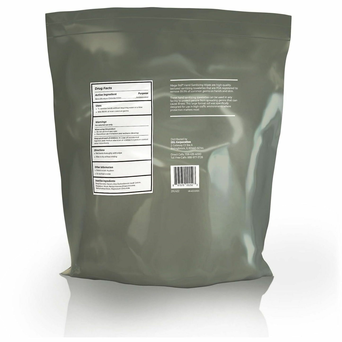 2XL Mega Roll Sanitizing Wipes, White, 1 Roll (TXL422RL)