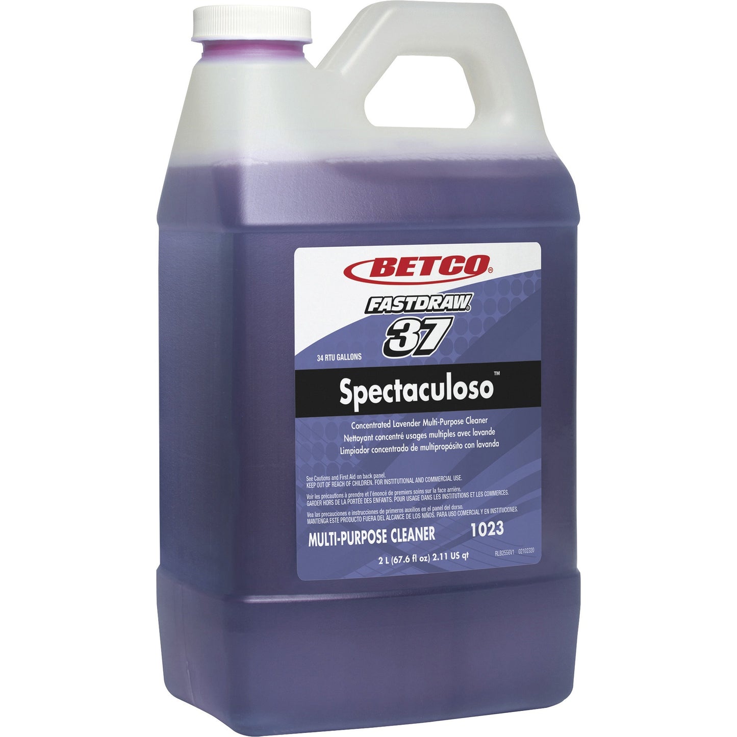 Betco Spectaculoso FastDraw 37 MP Cleaner, Concentrate, 67.6 fl oz, Lavender Scent (BET10234700)