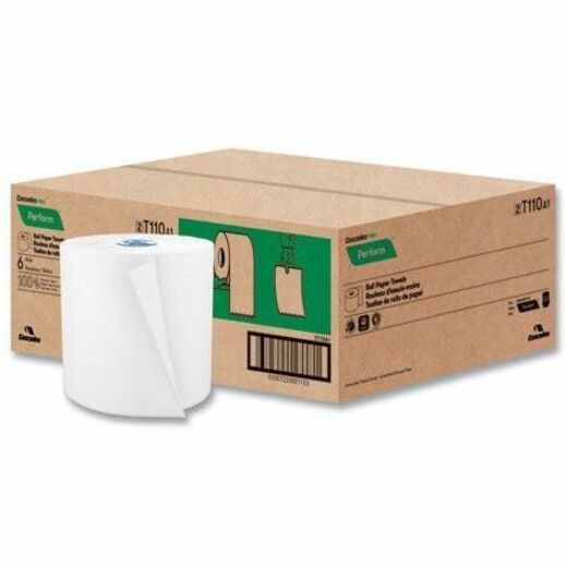 Cascades PRO Roll Towels for Tandem, 775', 1 Ply, 7.50" x 775', White, Fiber Paper, 6/Carton (CSDT110)
