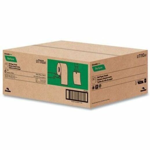 Cascades PRO Roll Towels for Tandem, 775', 1 Ply, 7.50" x 775', White, Fiber Paper, 6/Carton (CSDT110)