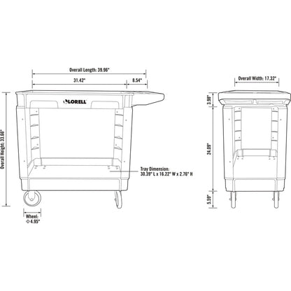 Lorell Storage Bin Utility Cart, 37.50" x 17" x 39" (LLR03611)