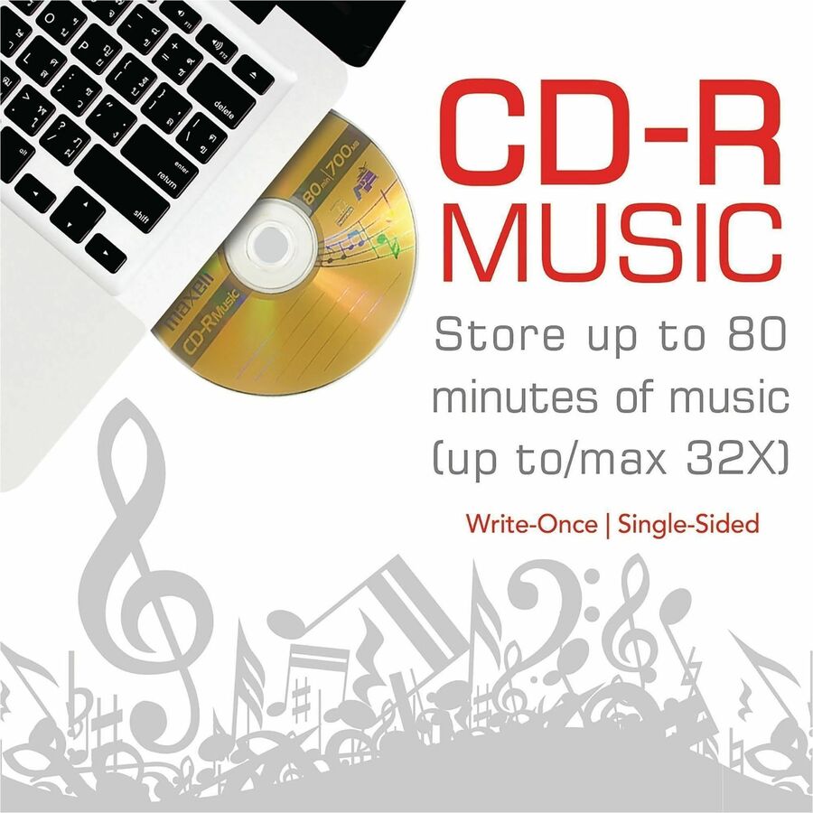 Maxell CD-R80 CD Recordable Media, CD-R, 32x, 700 MB, 30 Pack (MAX625335)