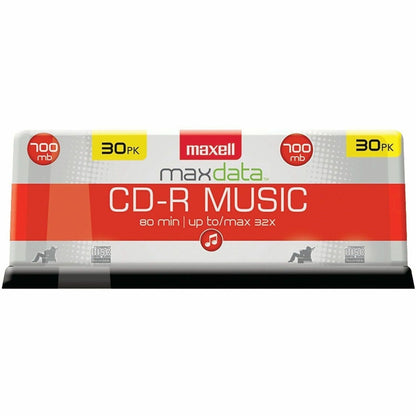 Maxell CD-R80 CD Recordable Media, CD-R, 32x, 700 MB, 30 Pack (MAX625335)