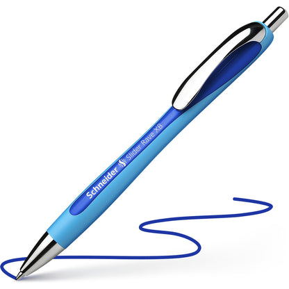 Schneider Slider Rave XB Ballpoint Pen, Retractable, Blue Ink, Blue Rubberized, Light Blue Barrel, 5/Pack (RED132503PK)