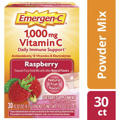 Emergen-C Raspberry Vitamin C Drink Mix, 30/Pack (GKC30201)