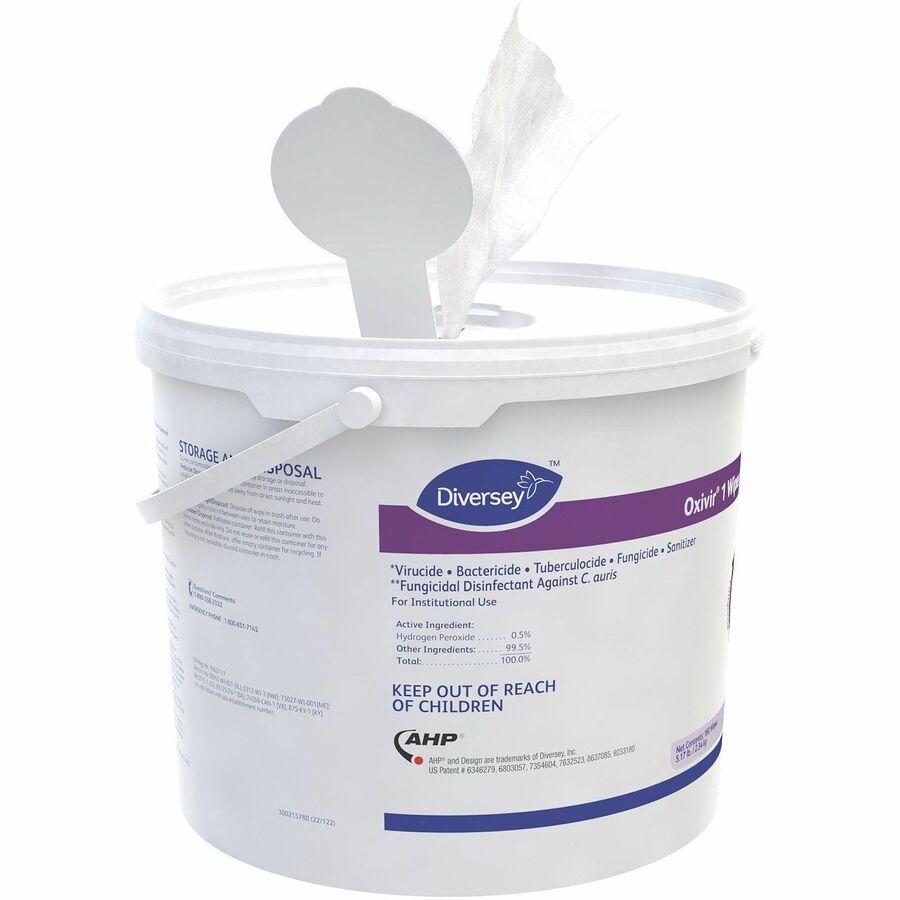 Diversey One-Step Ready-to-Use Hospital Disinfectant Cleaner Wipe, Cherry Almond Scent (DVO100850924EA)