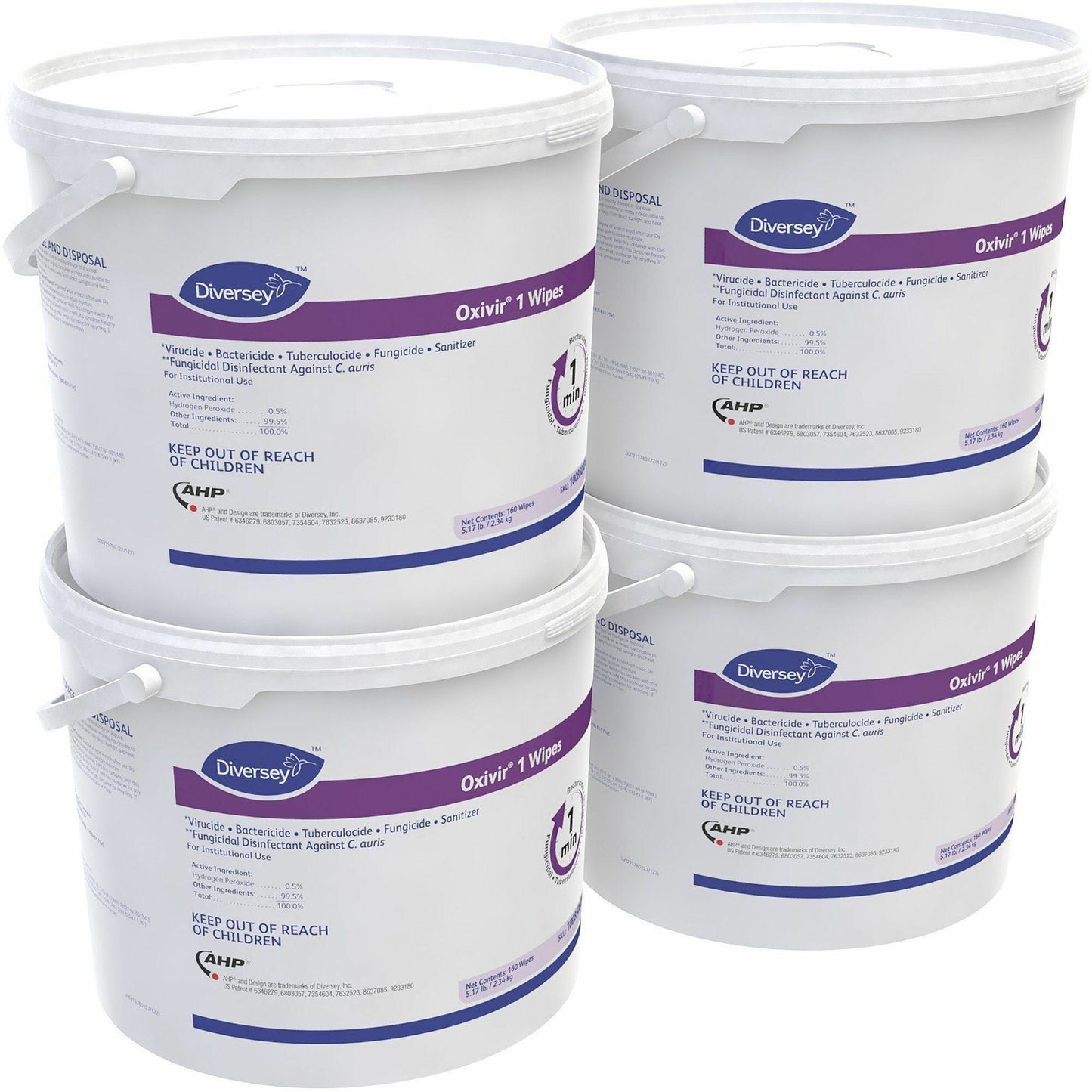 Diversey One-Step Ready-to-Use Hospital Disinfectant Cleaner Wipe, Cherry Almond Scent (DVO100850924EA)
