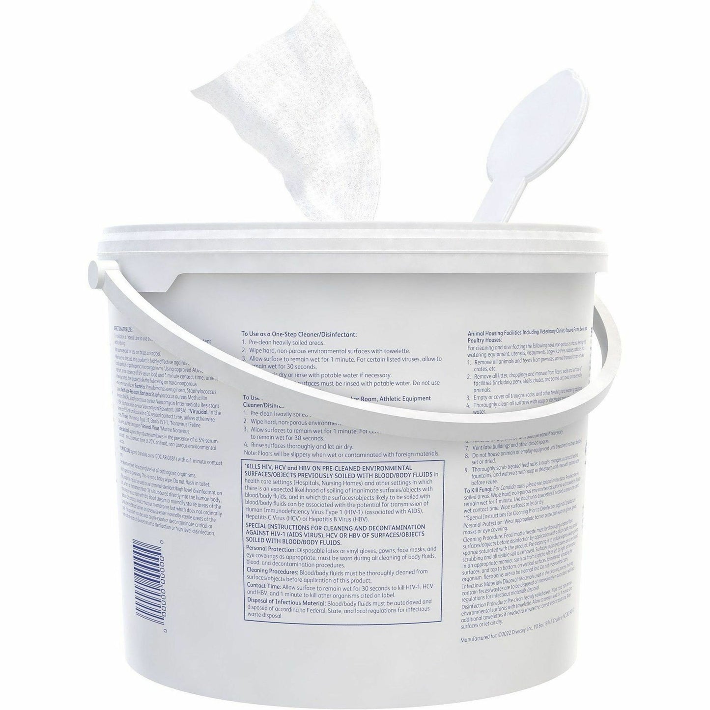 Diversey One-Step Ready-to-Use Hospital Disinfectant Cleaner Wipe, Cherry Almond Scent (DVO100850924EA)