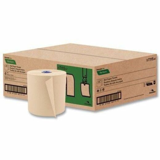 Cascades PRO Roll Towels for Tandem, 775', 1 Ply, 7.50" x 775', Natural, Fiber Paper, 6/Carton (CSDT115)