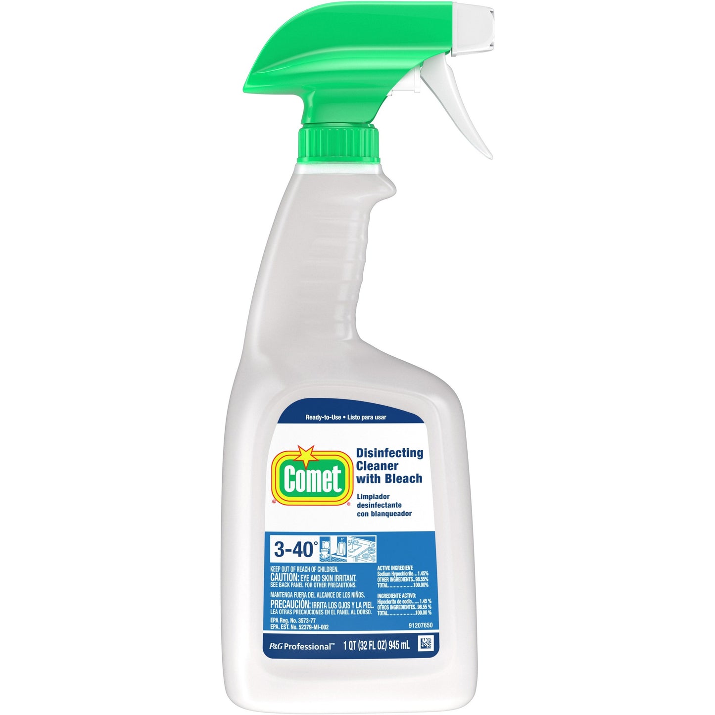 Comet Ready-to-use Disinfecting Cleaner Spray, 32 fl oz (1 quart), Fresh Scent (PGC75350BT)