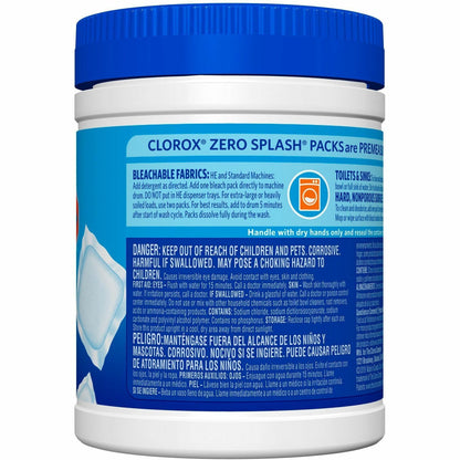 Clorox Zero Splash Bleach Packs, 12/Tub (CLO31371EA)